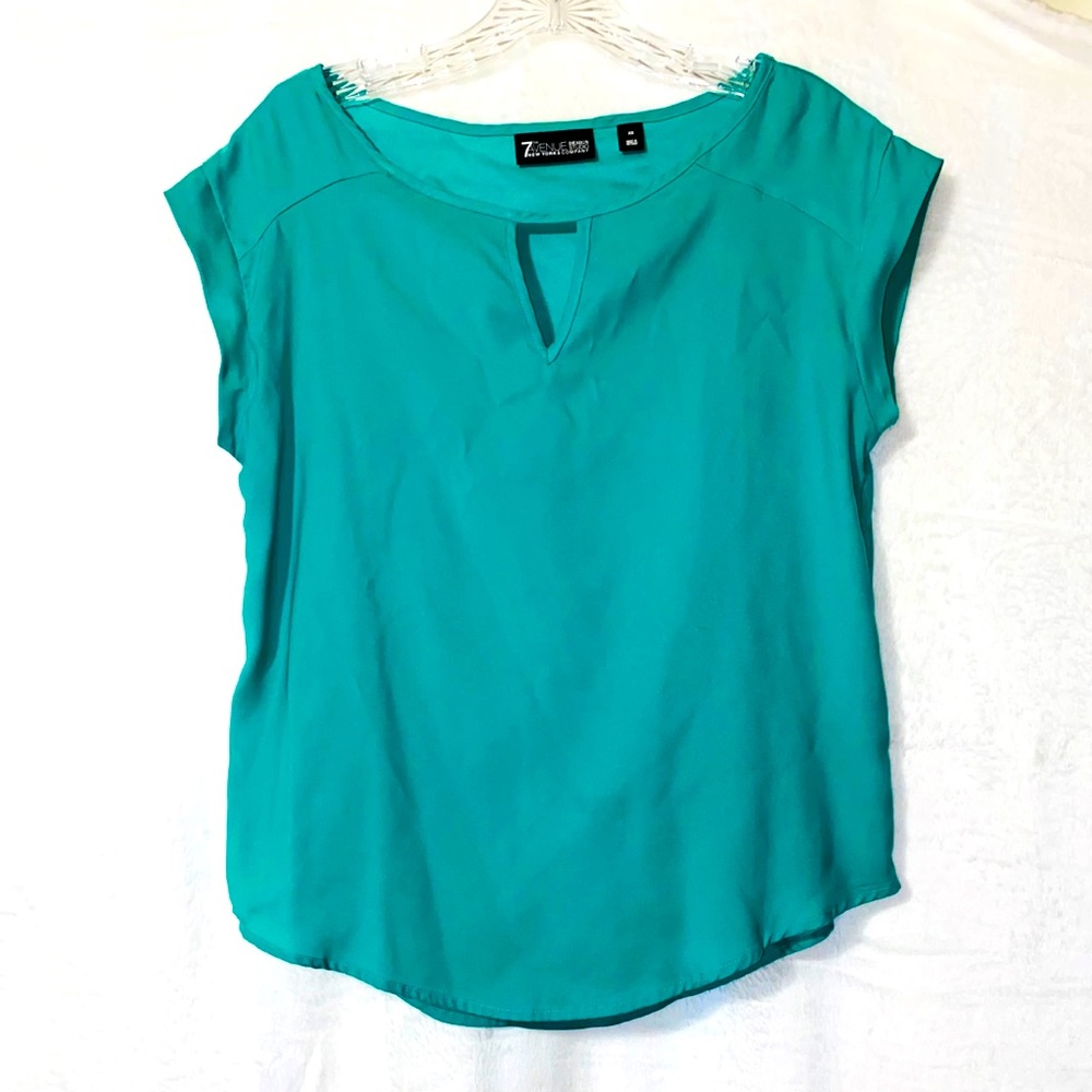 Turquoise New York & Co. Keyhole Top